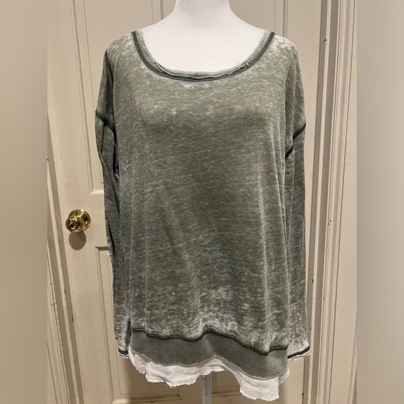 Long Sleeve Lightweight Green Charlotte Russe Pullover - Size Small - Picture 1 of 6